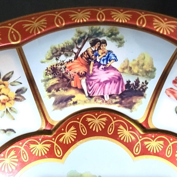 Vintage DAHER Decorated metal Ware DANCING COLONIAL COUPLE TIN BOWL DISH England - Picture 5 of 10